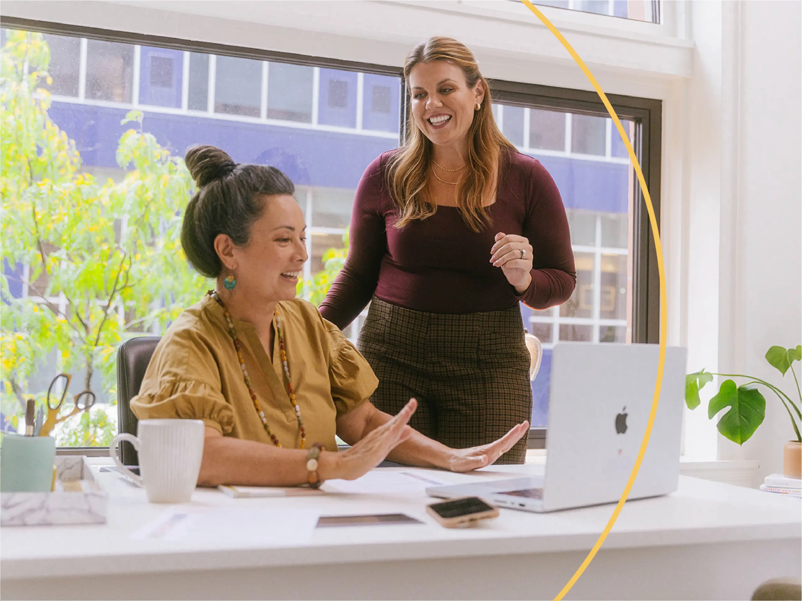 Woman executive and manager working together on a project